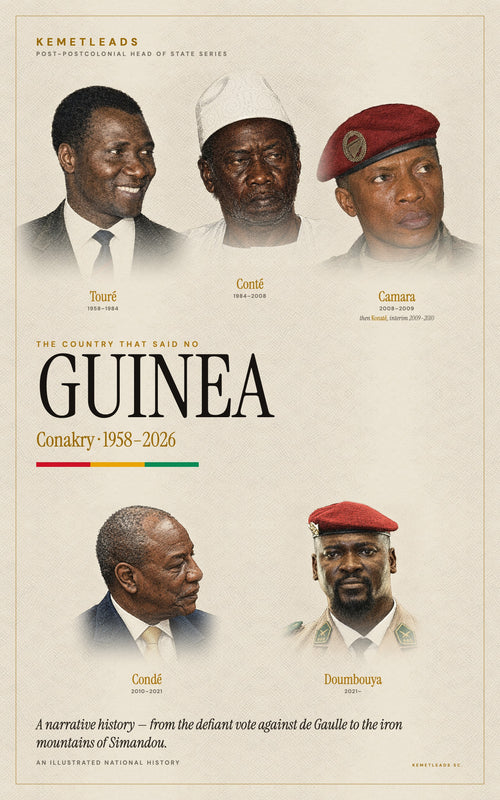 Guinea (Conakry) 1958–2026 — KemetLeads e-book cover: Touré, Conté, Camara, Condé, Doumbouya