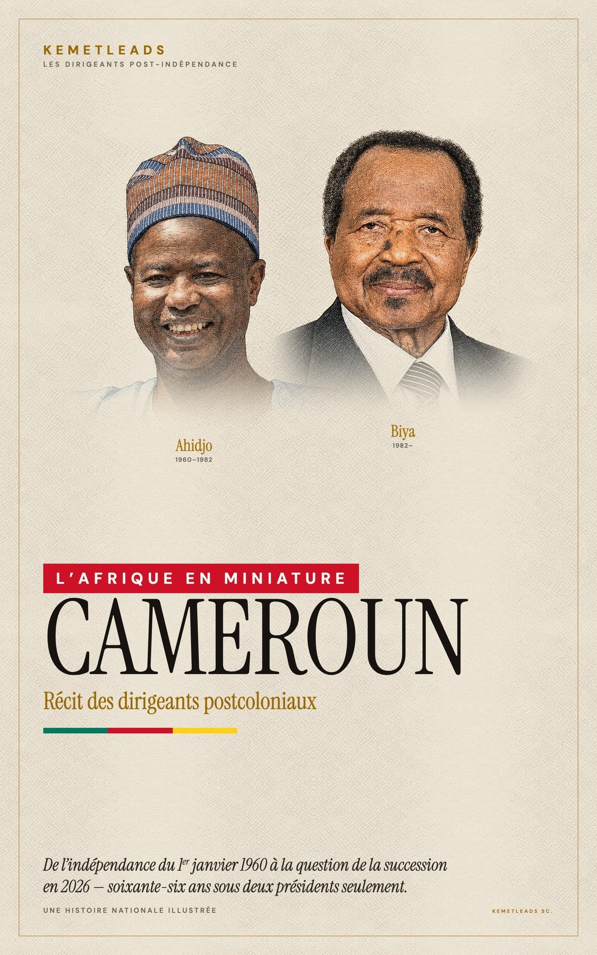 Cameroun — Récit des dirigeants postcoloniaux (1960–2026)