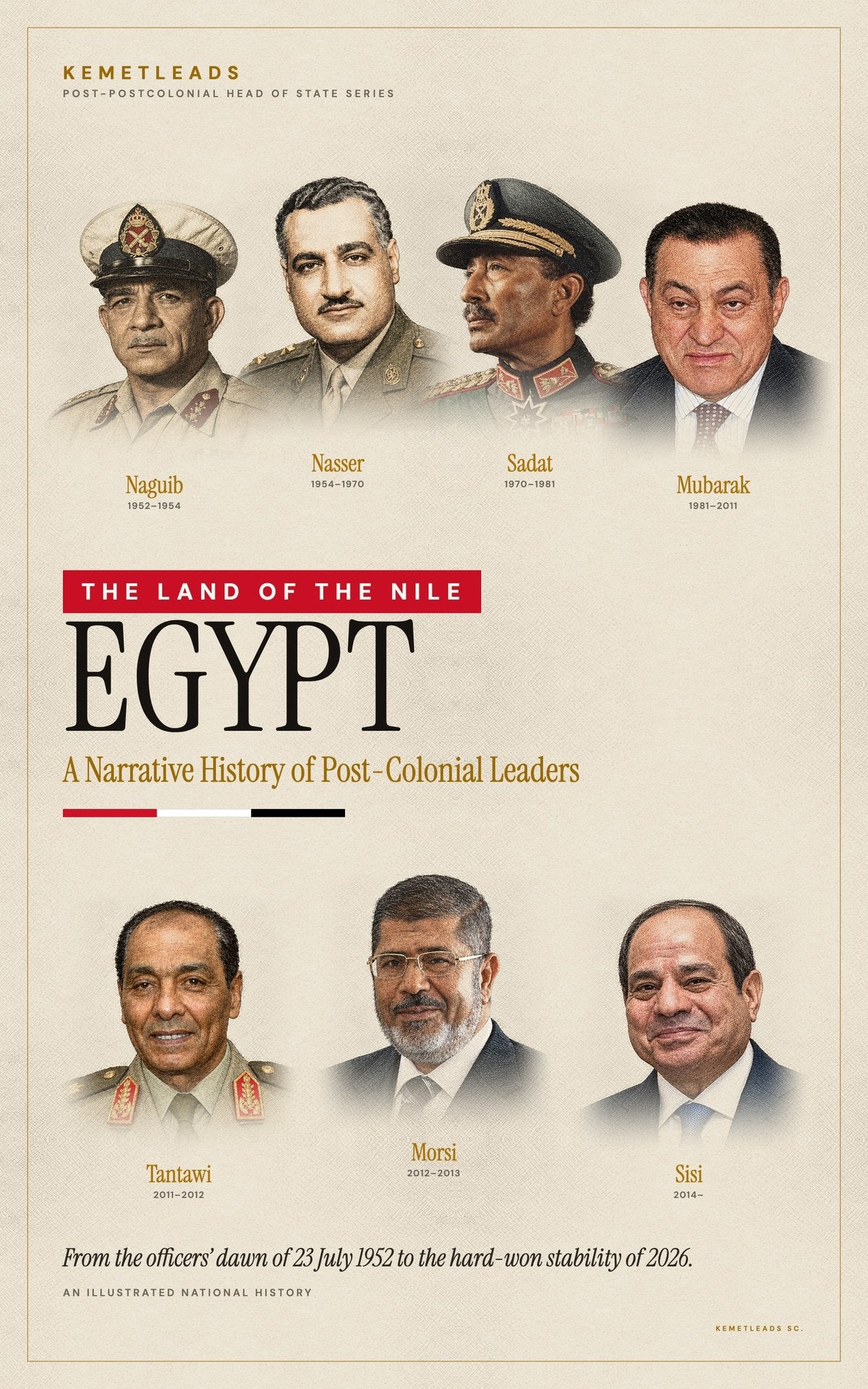 Egypt — A Narrative History of Post-Colonial Leaders (1952–2026)