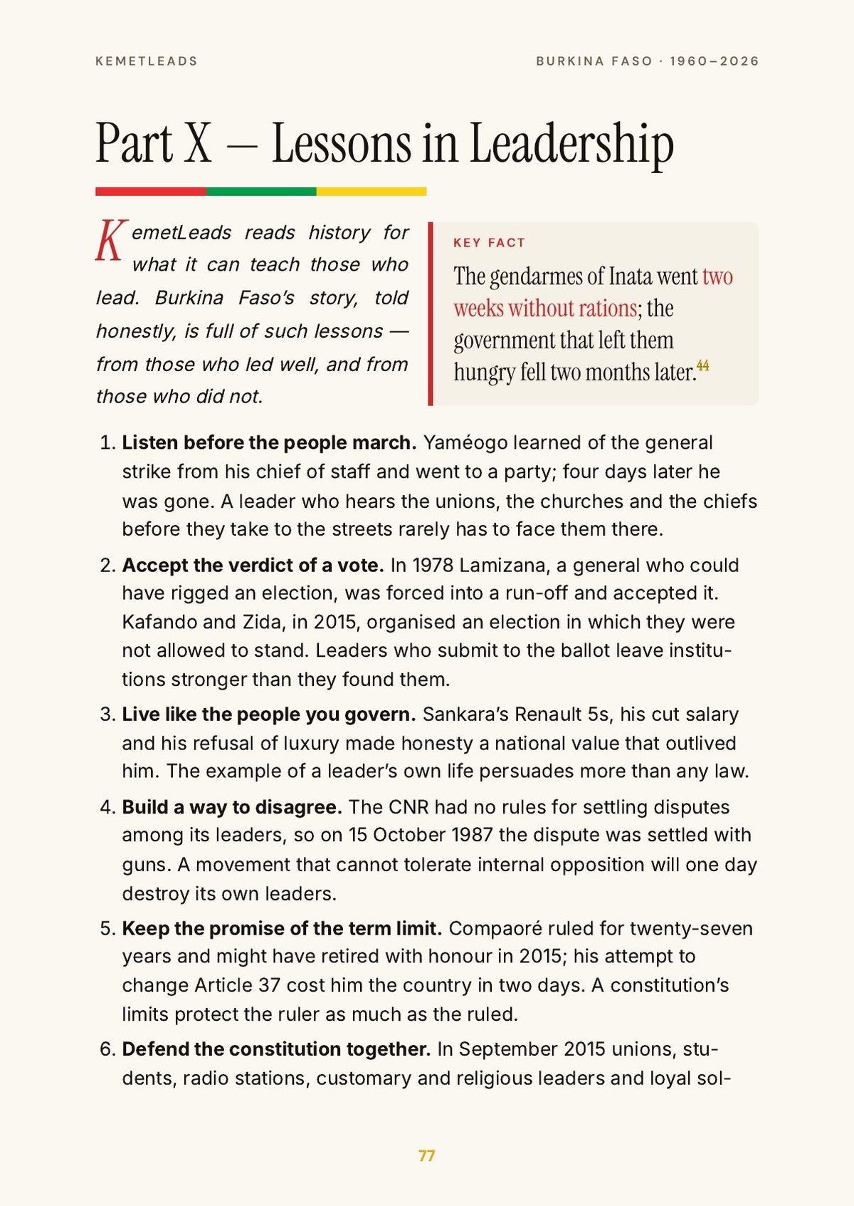 Burkina Faso — look inside: Lessons in Leadership