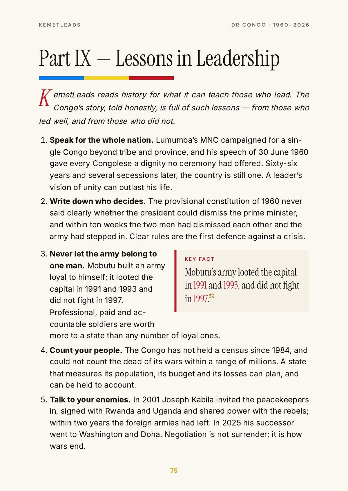 DR Congo — look inside: Lessons in Leadership