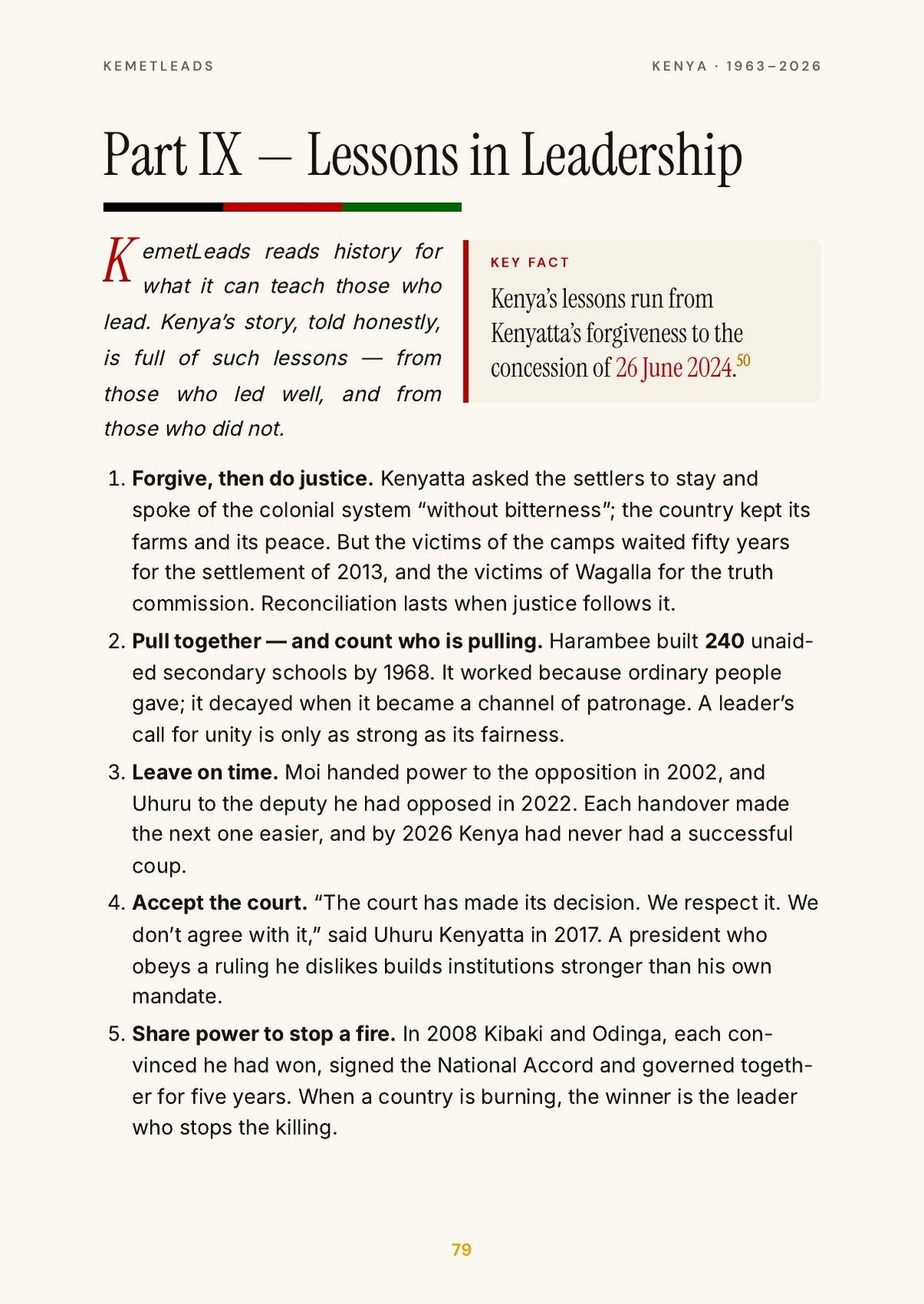 Kenya — look inside: Lessons in Leadership