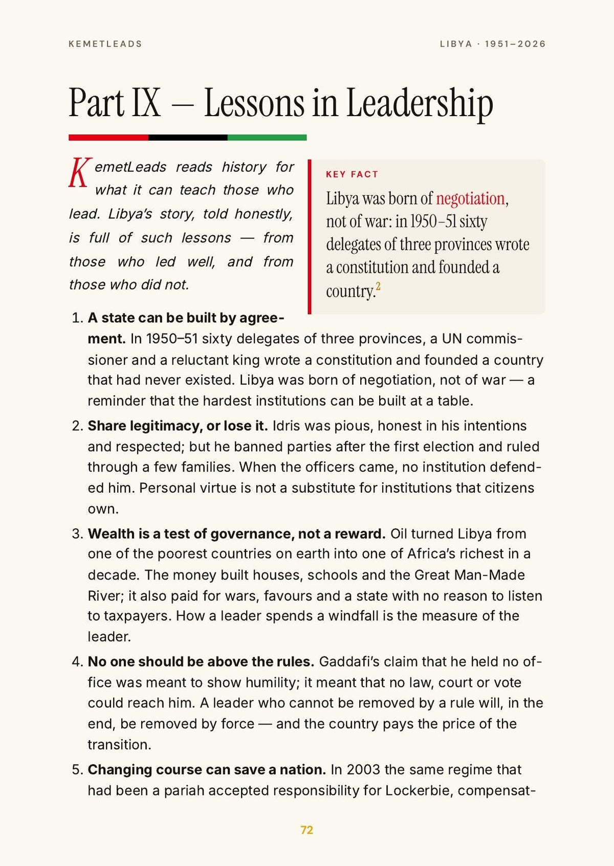 Libya — look inside: Lessons in Leadership