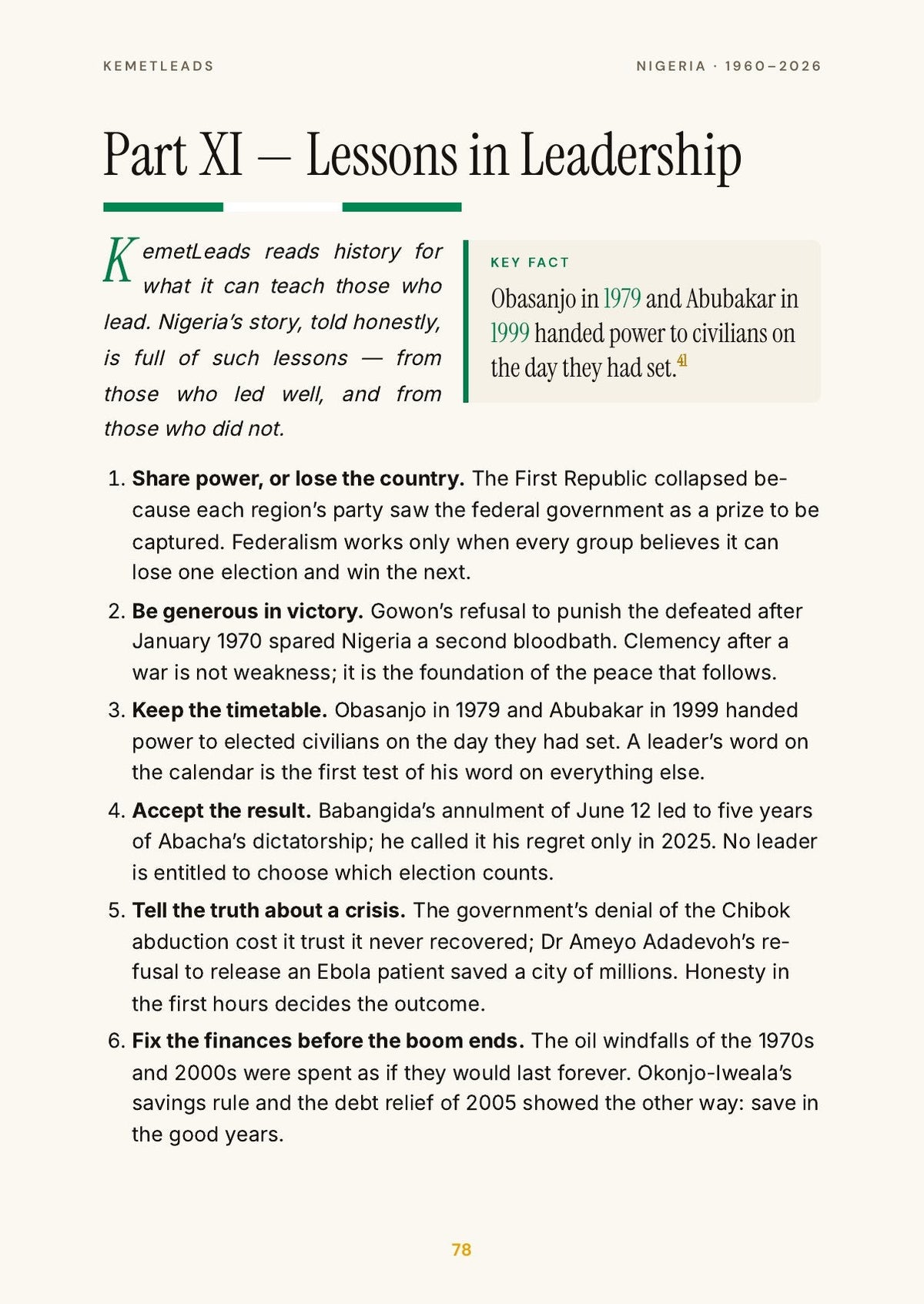 Nigeria — look inside: Lessons in Leadership
