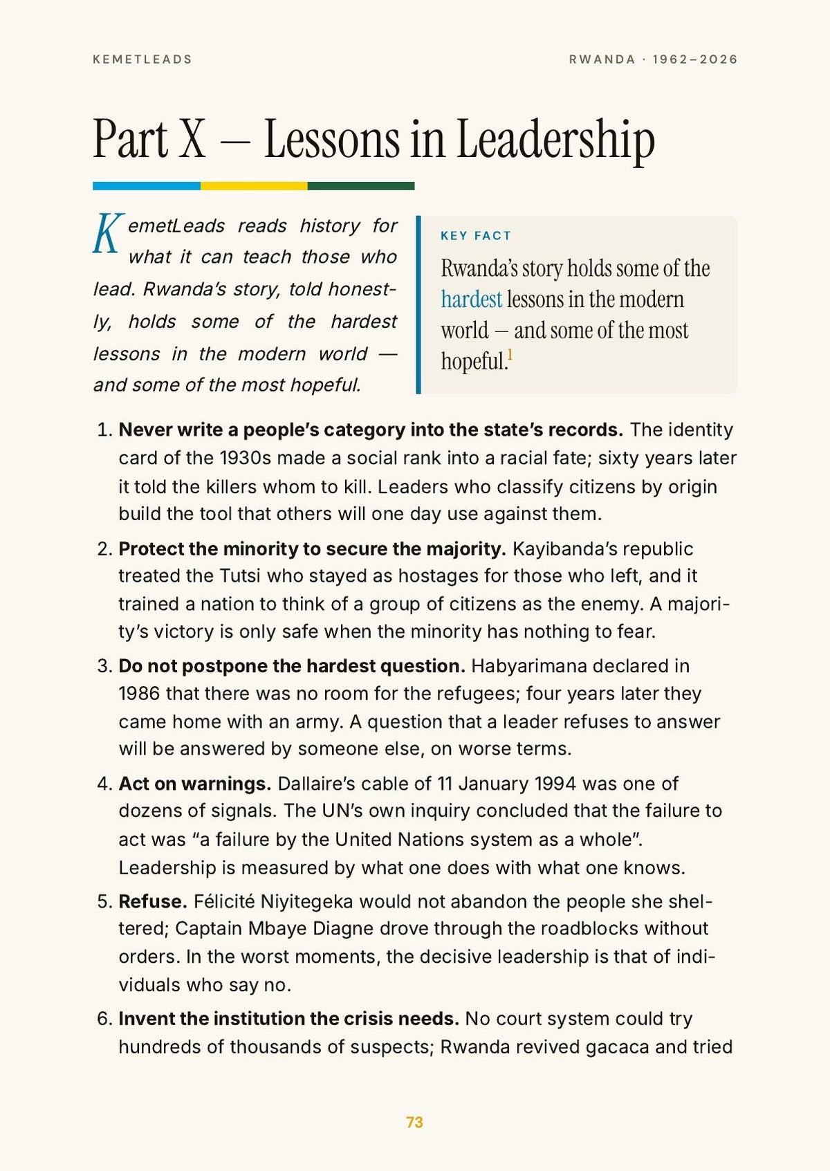 Rwanda — look inside: Lessons in Leadership