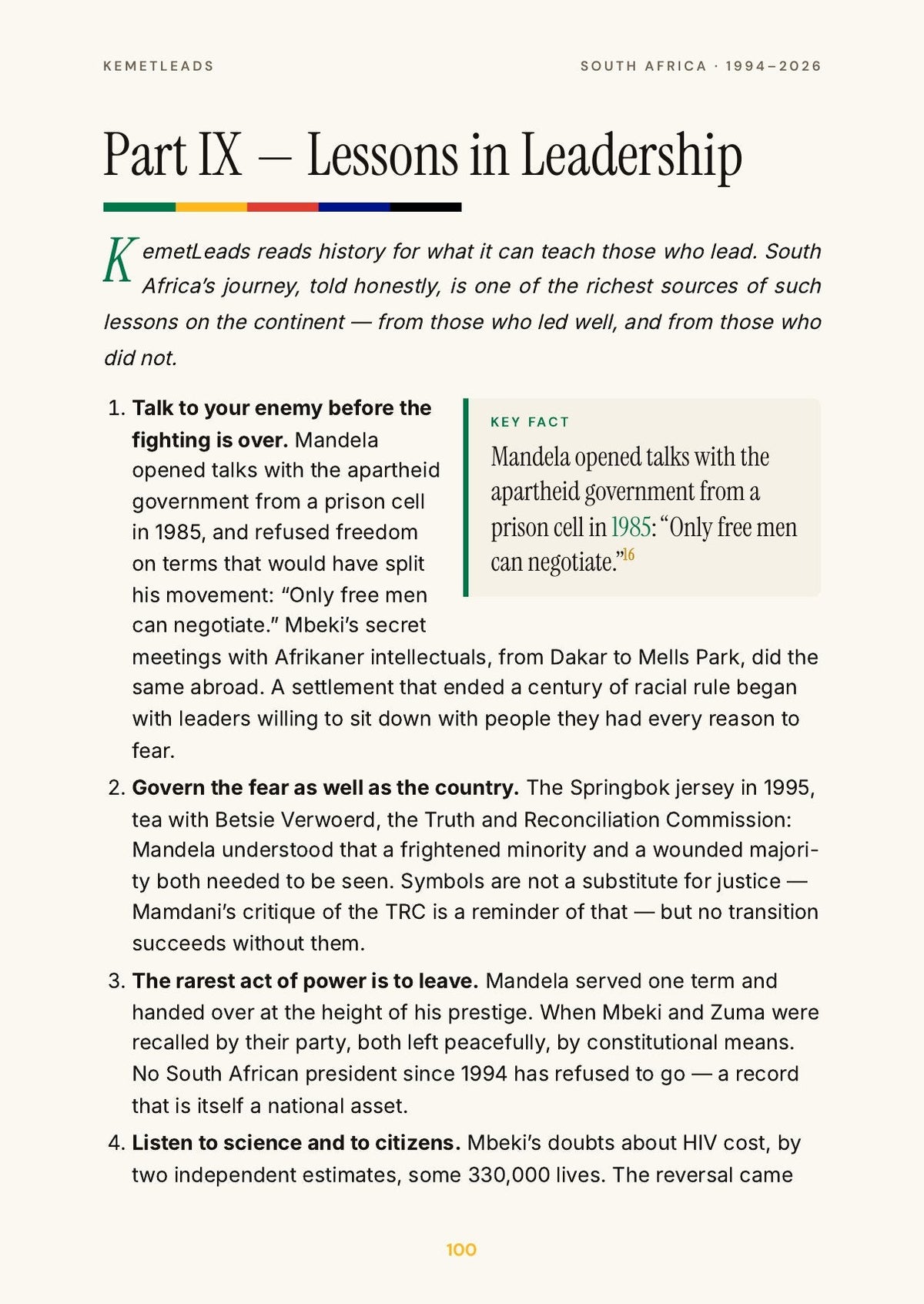 South Africa — look inside: Lessons in Leadership