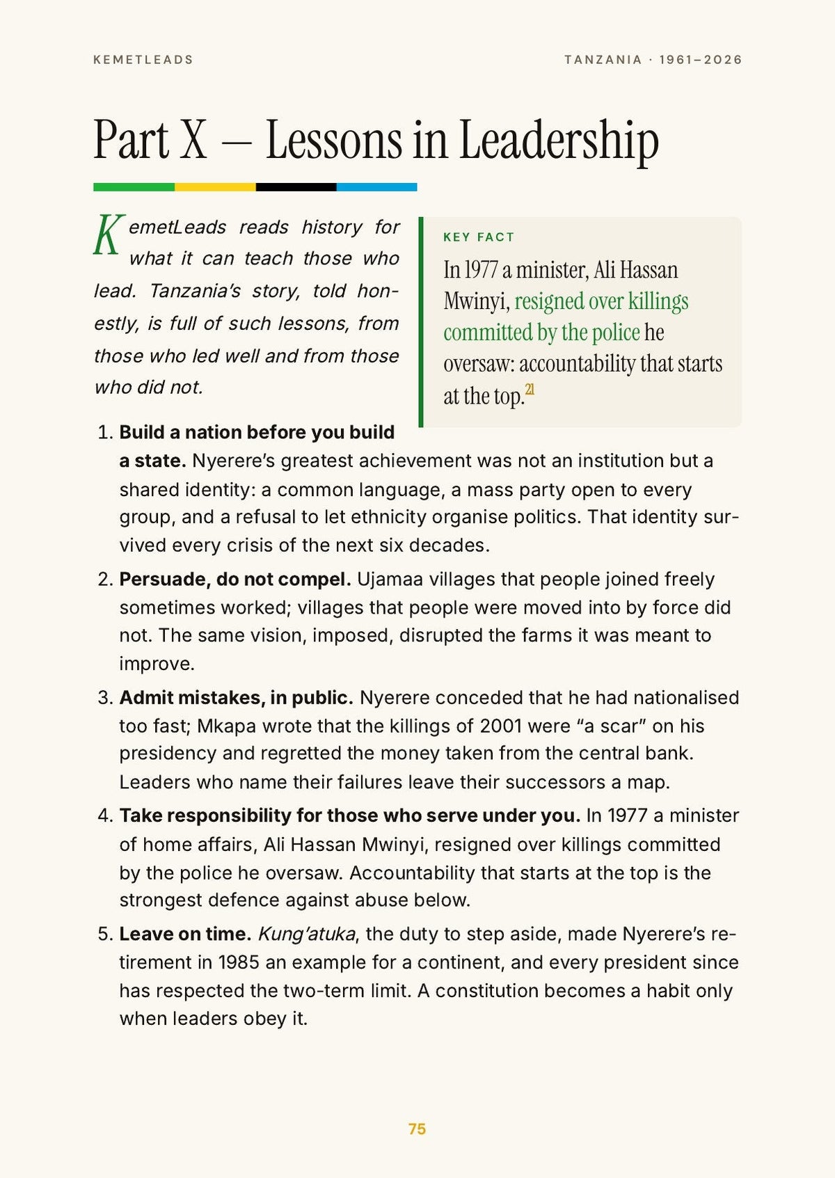 Tanzania — look inside: Lessons in Leadership