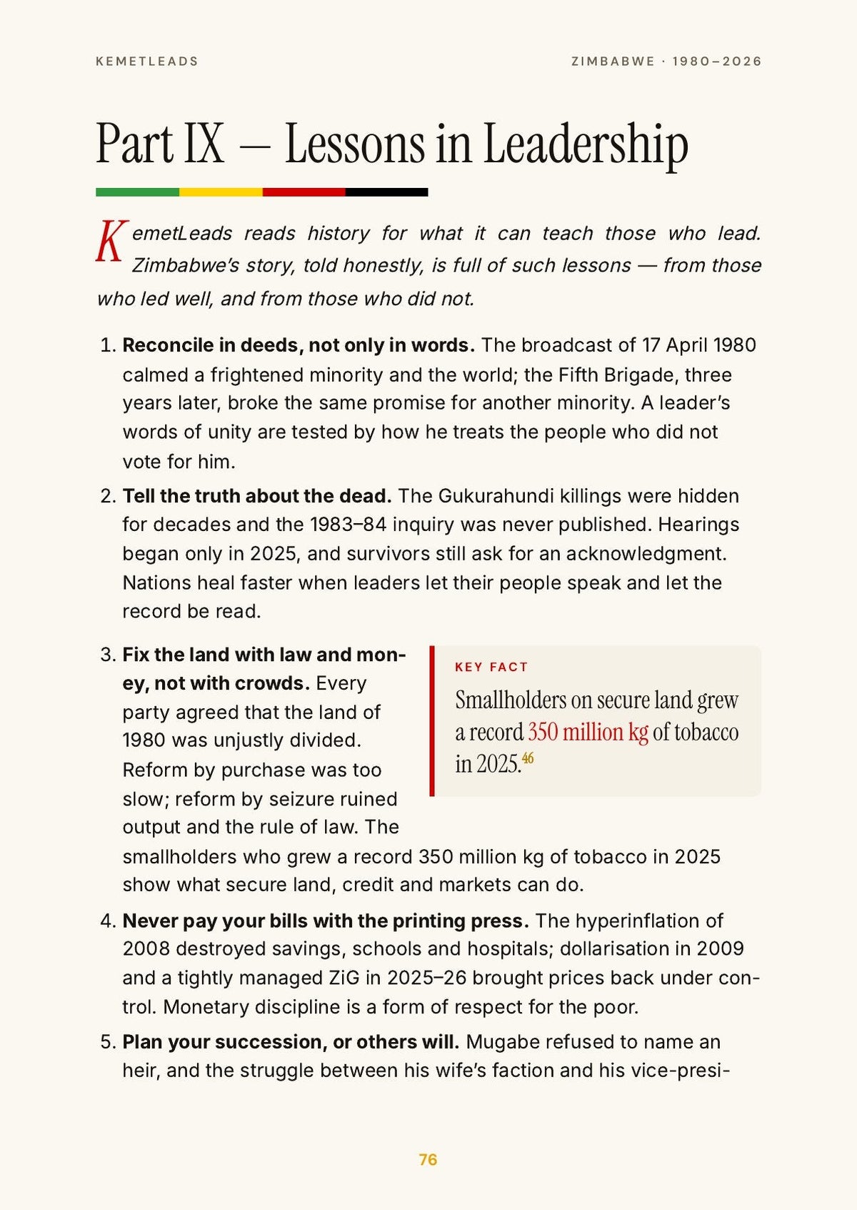 Zimbabwe — look inside: Lessons in Leadership