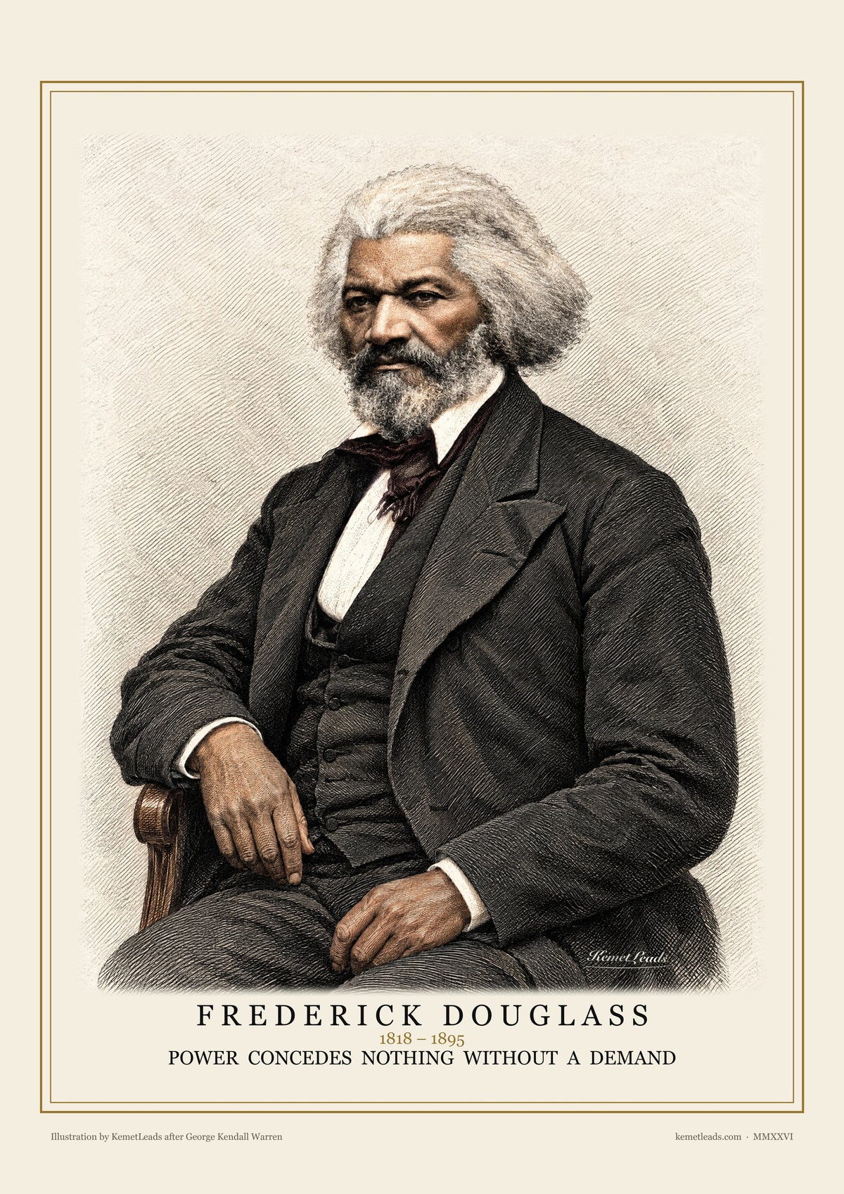 Frederick Douglass engraved poster