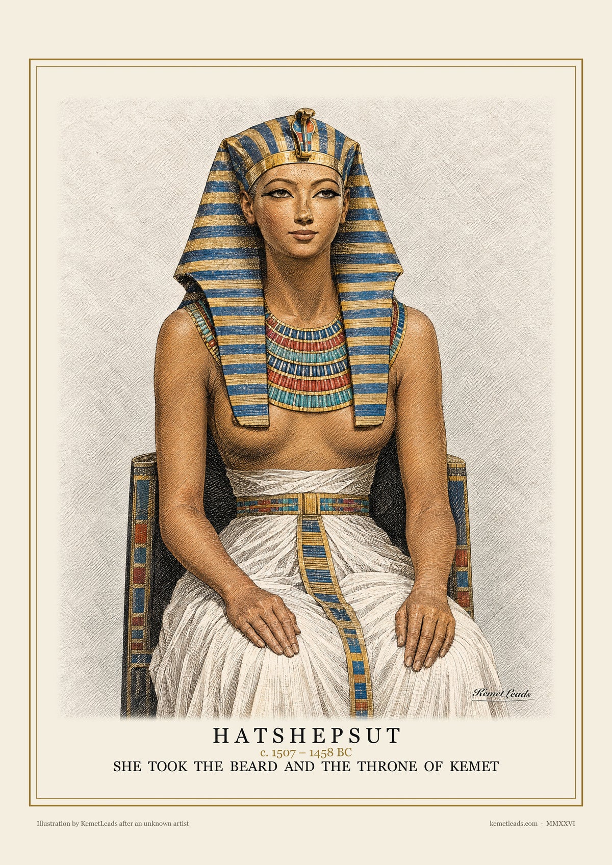 Hatshepsut engraved portrait poster