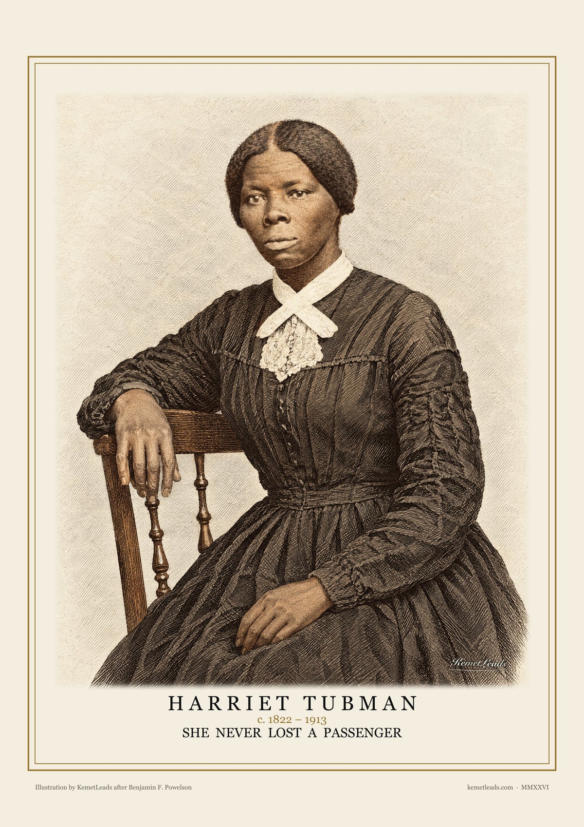 Harriet Tubman engraved poster