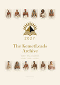 Kemet 2027 calendar cover — twelve rulers of Egypt and Kush, the year 2027 under the KemetLeads mark