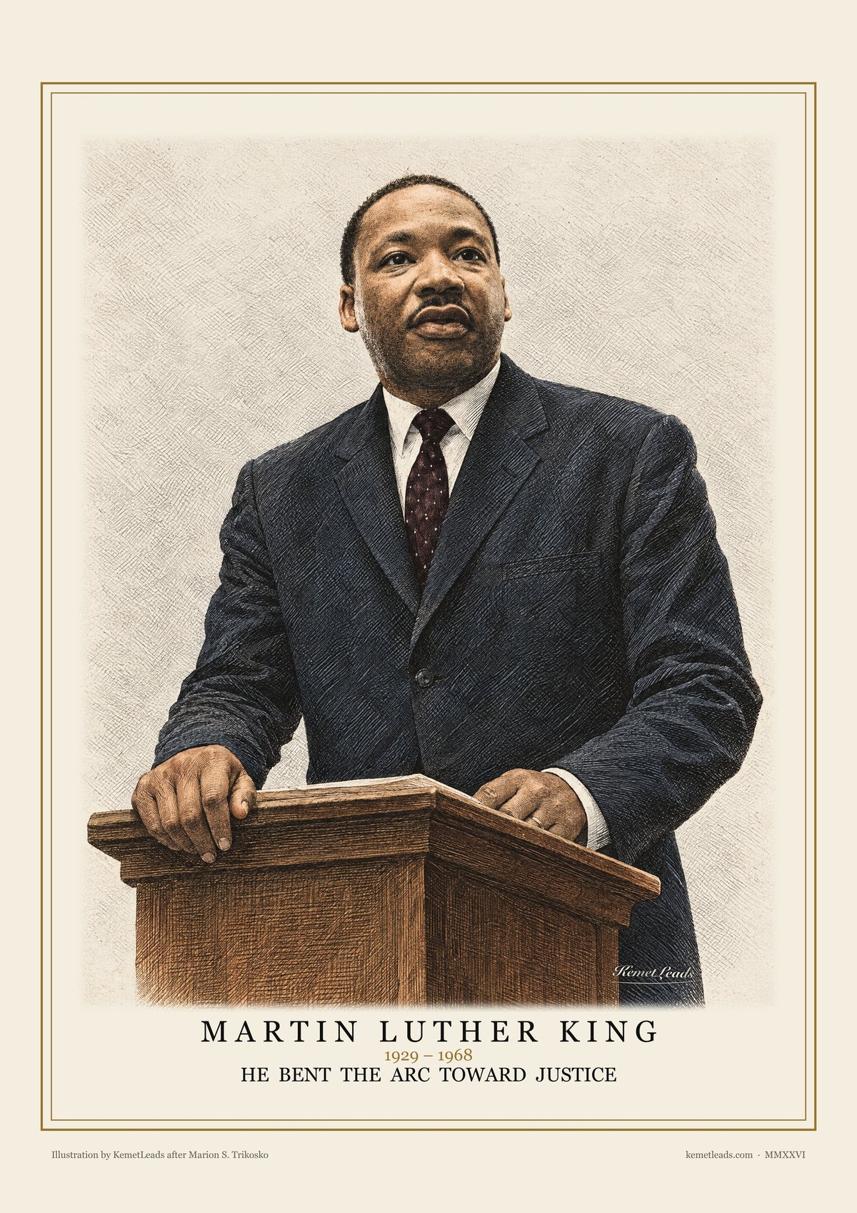 Martin Luther King engraved poster