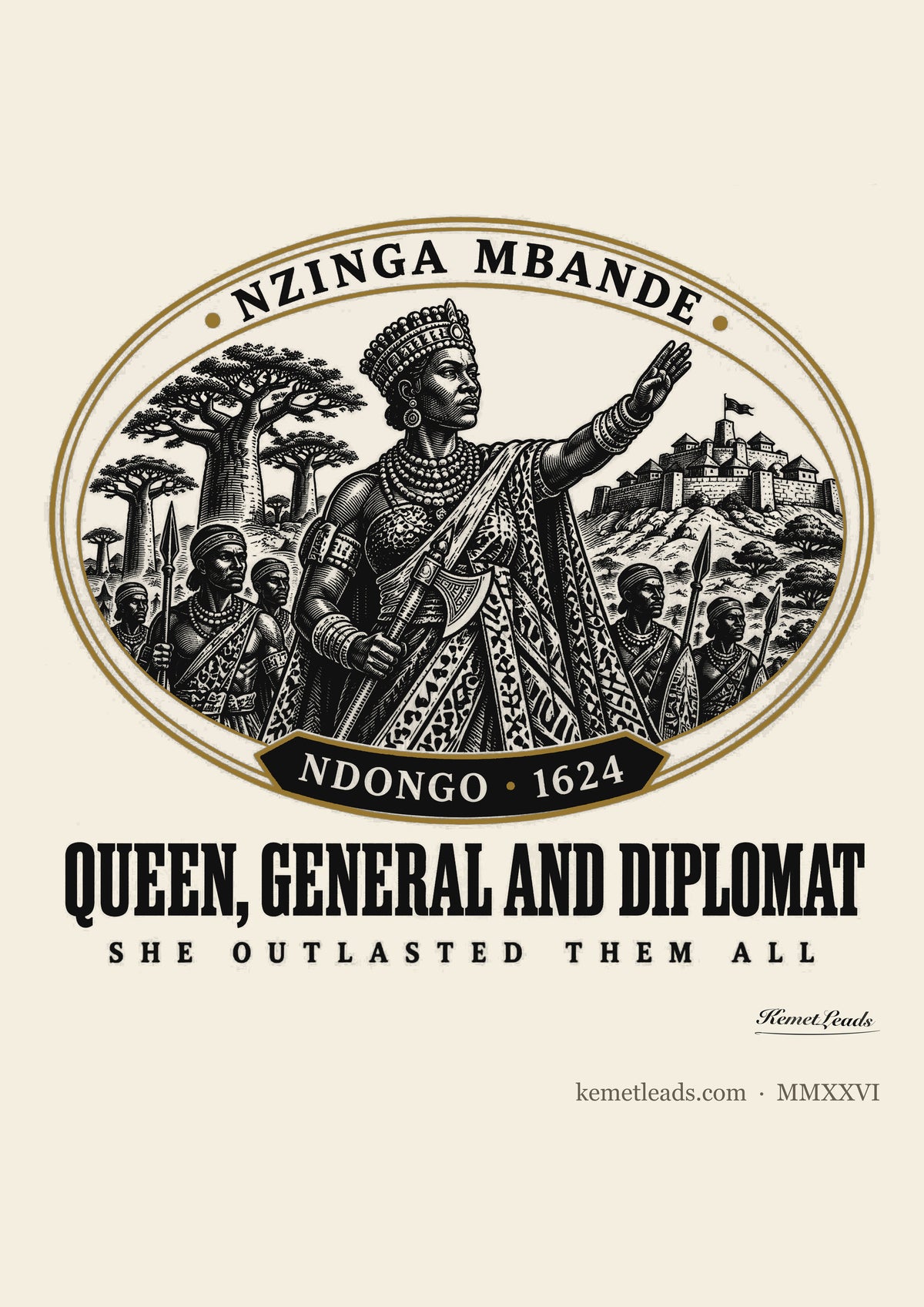 Nzinga Mbande medallion poster