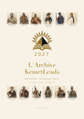 Résistance — couverture du calendrier mural 2027, douze figures de la résistance autour de l'emblème KemetLeads