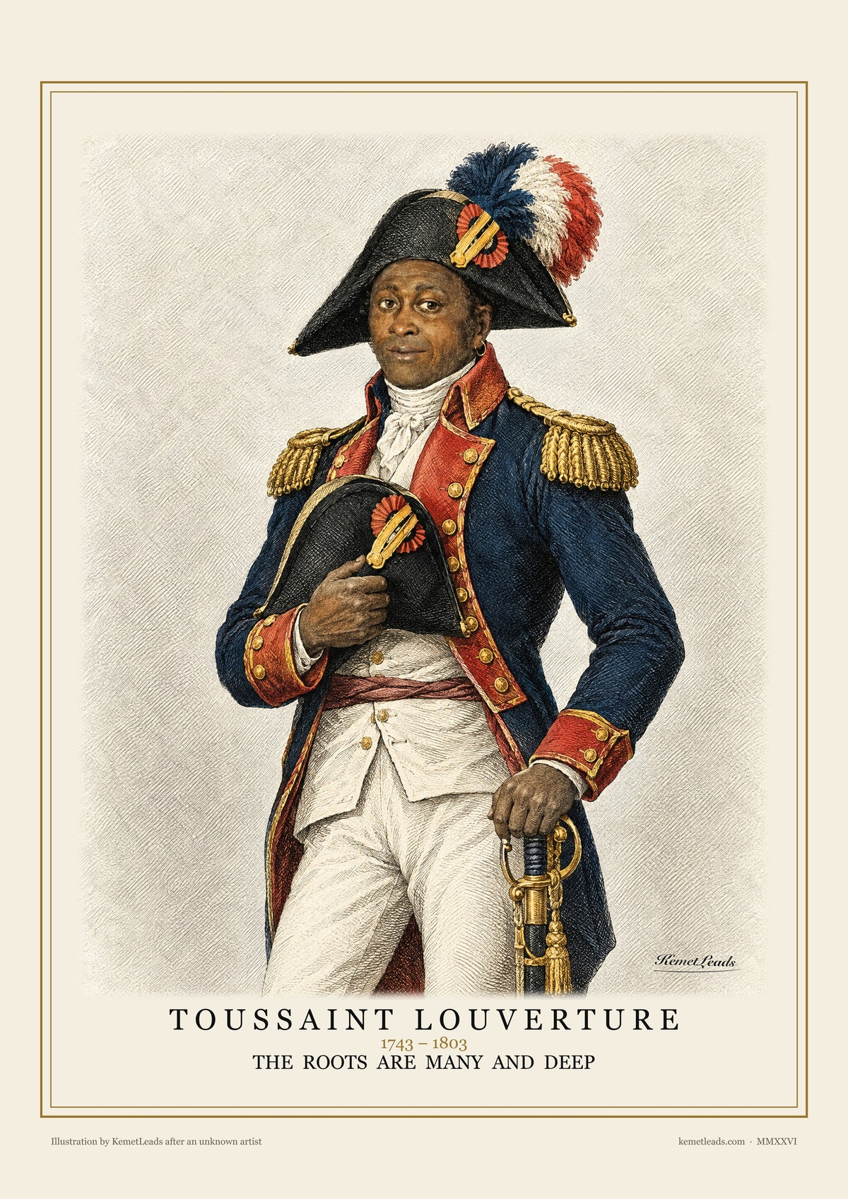Toussaint Louverture engraved poster